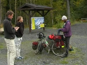 Meeting a cyclist on his way south