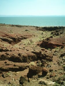 Eroded creek-bed